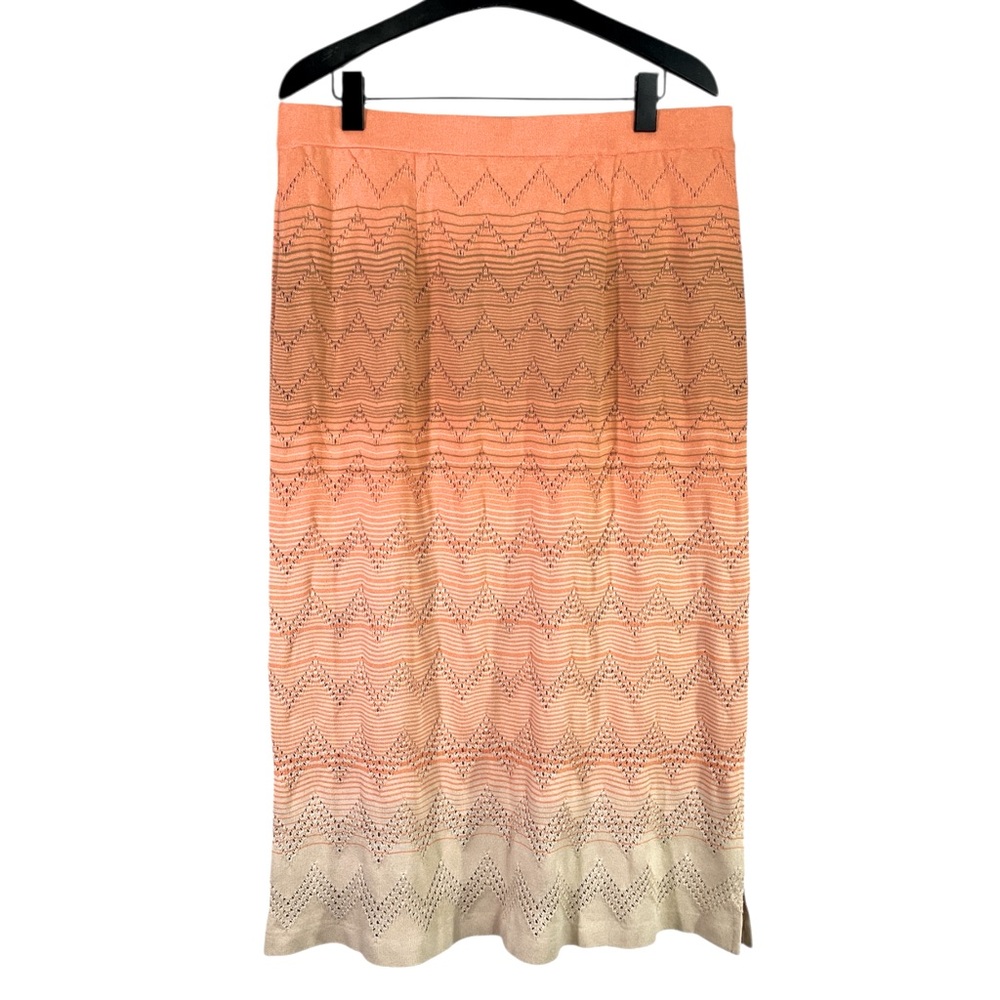 NEW MISOOK Midi Straight Skirt - Ombre Pointelle Soft Knit Size Large - Picture 5 of 8